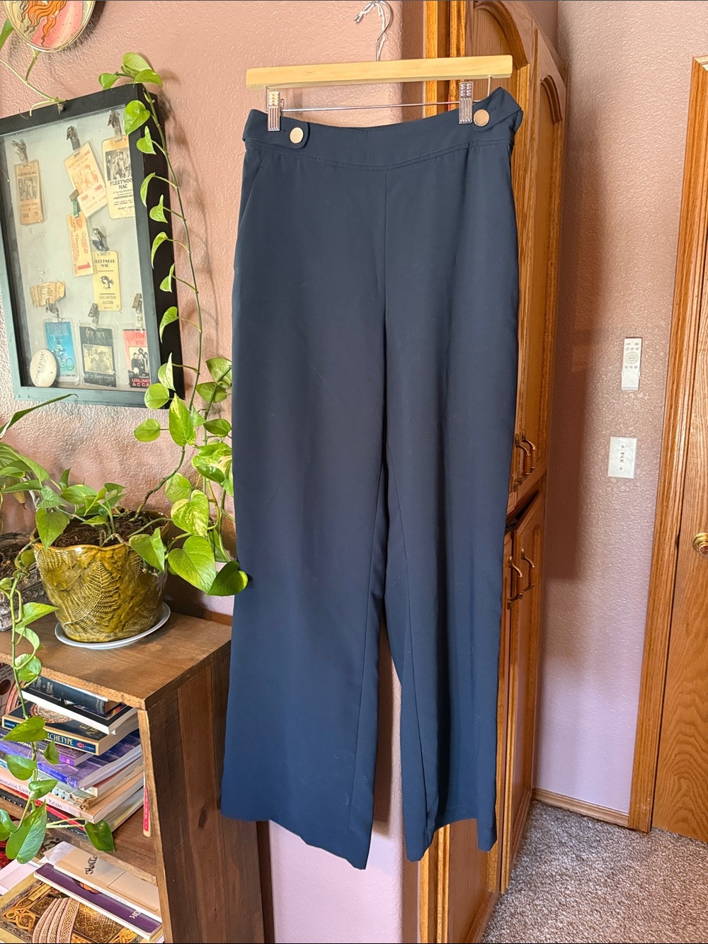 H&M Black Wide-Leg High-Waist Trousers